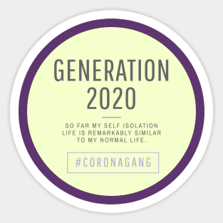 Generation 2020 Corona Edition Sticker